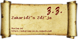 Zakariás Zója névjegykártya